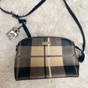 Kate Spade Crossbody Plaid Black and tan